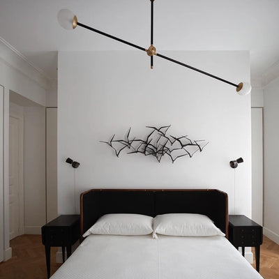 Celirissa Chandelier SI Brass Glass Globe