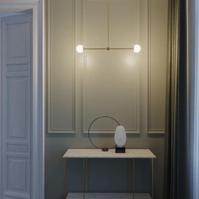 Celirissa Chandelier SI Brass Glass Globe