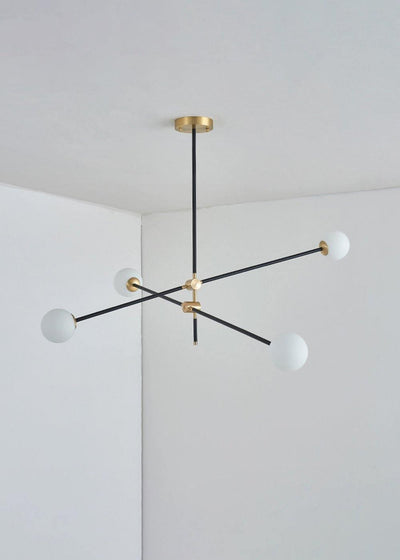 Celirissa Chandelier SI Brass Glass Globe
