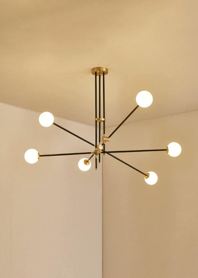 Celirissa Chandelier SI Brass Glass Globe