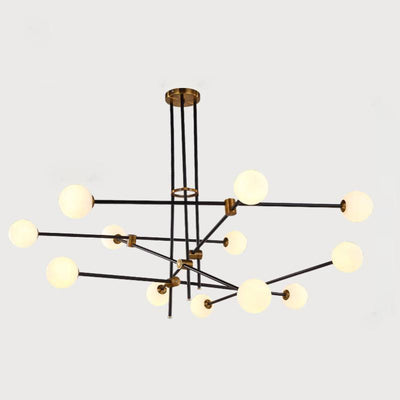 Celirissa Chandelier SI Brass Glass Globe