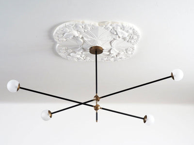 Celirissa Chandelier SI Brass Glass Globe
