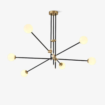 Celirissa Chandelier SI Brass Glass Globe