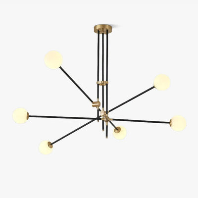 Celirissa Chandelier SI Brass Glass Globe