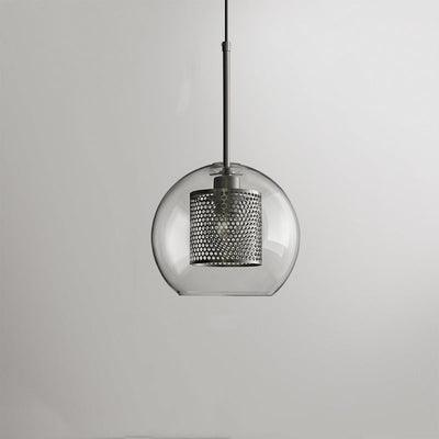 Arisha Golden Pendant Light, /Glass, Globe/Cylindric - Neutral Decor