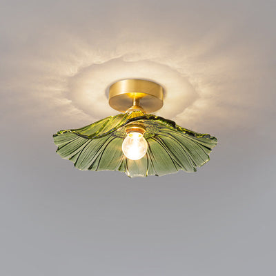 Arisha Art Deco Flower Glass Flush Mount Ceiling Light - Neutral Decor
