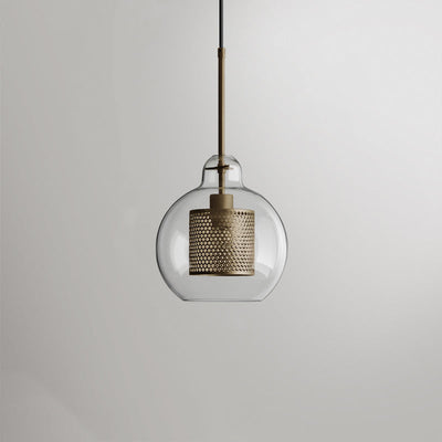 Arisha Golden Pendant Light, /Glass, Globe/Cylindric - Neutral Decor