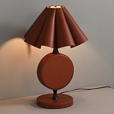 Saddle Stitch Leather Table Lamp