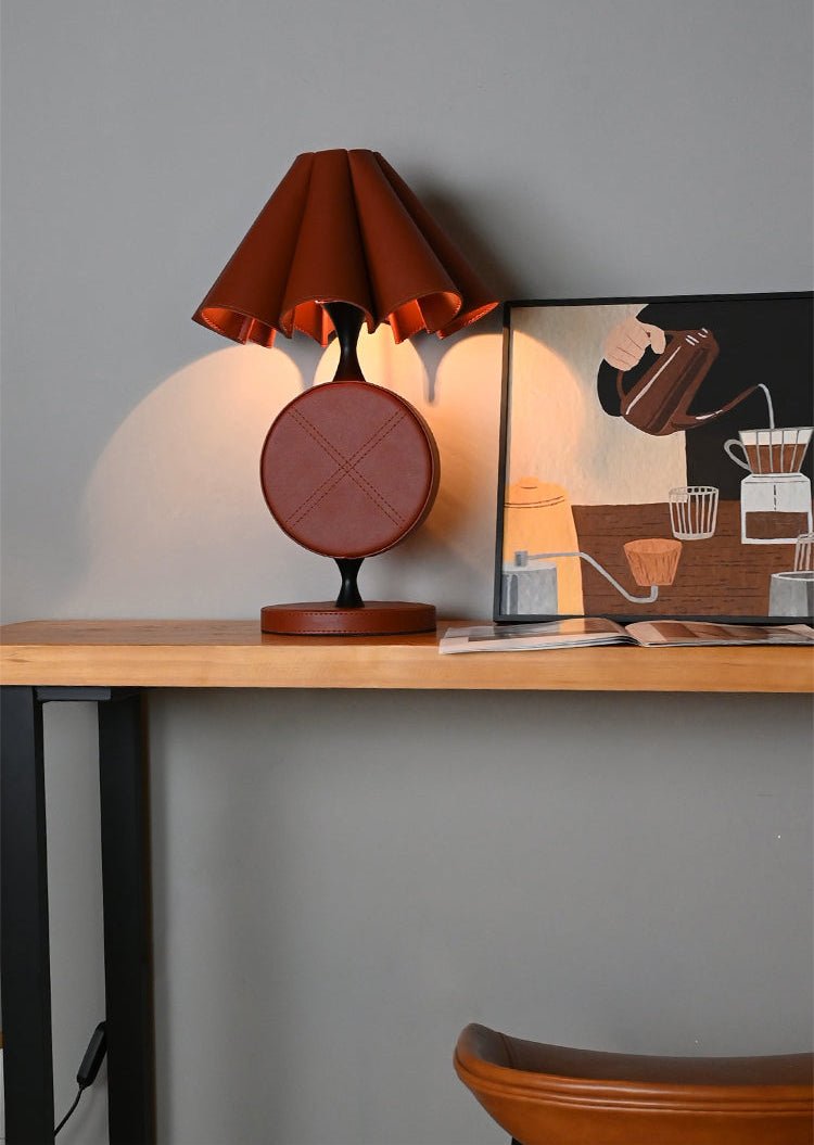 Saddle Stitch Leather Table Lamp