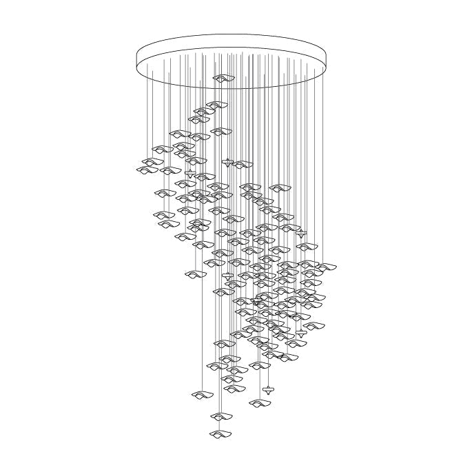 Nephele Crystal Leaf Chandelier