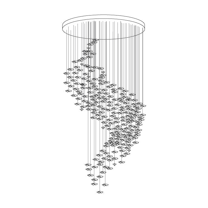 Nephele Crystal Leaf Chandelier