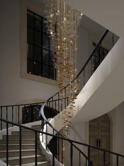 Nephele Crystal Leaf Chandelier
