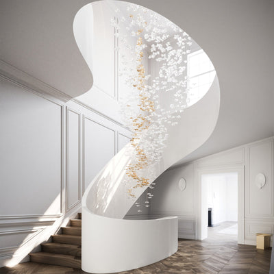 Nephele Crystal Leaf Chandelier