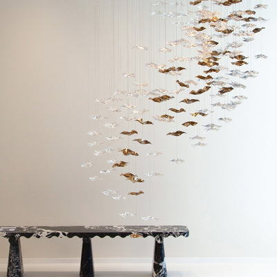 Nephele Crystal Leaf Chandelier