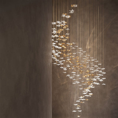 Nephele Crystal Leaf Chandelier