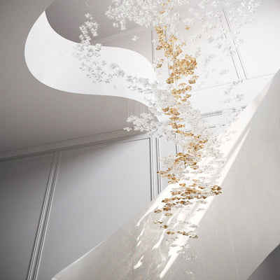 Nephele Crystal Leaf Chandelier