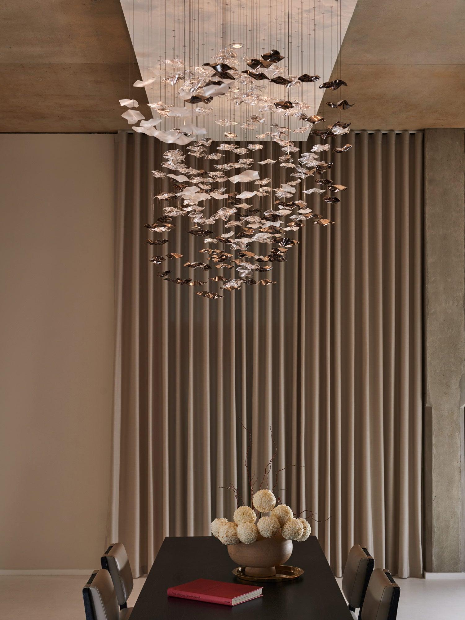 Nephele Crystal Leaf Chandelier