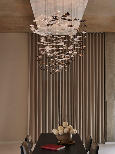 Nephele Crystal Leaf Chandelier