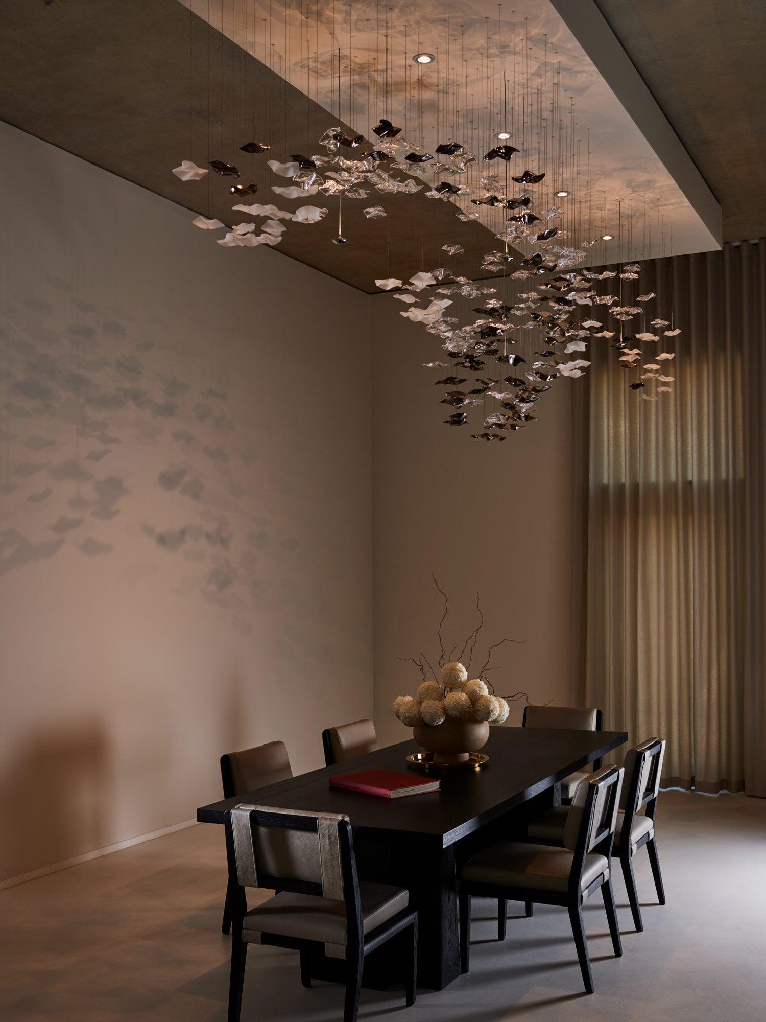 Nephele Crystal Leaf Chandelier
