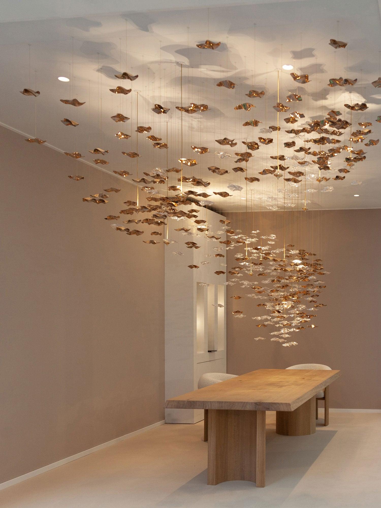 Nephele Crystal Leaf Chandelier