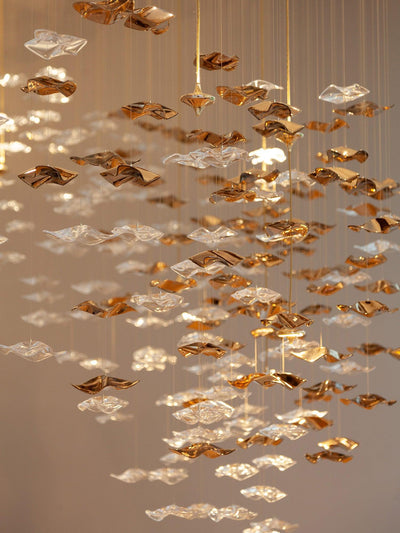 Nephele Crystal Leaf Chandelier
