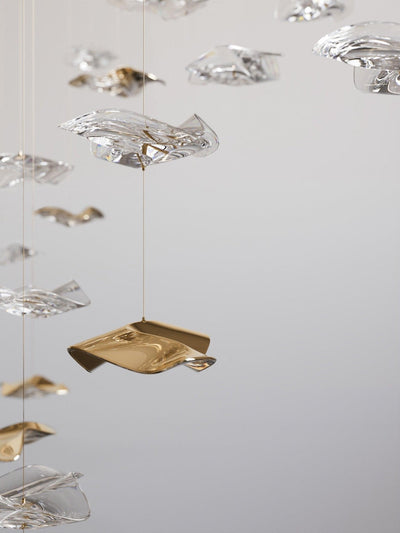 Nephele Crystal Leaf Chandelier