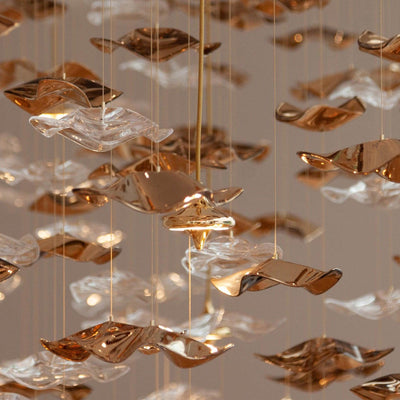 Nephele Crystal Leaf Chandelier