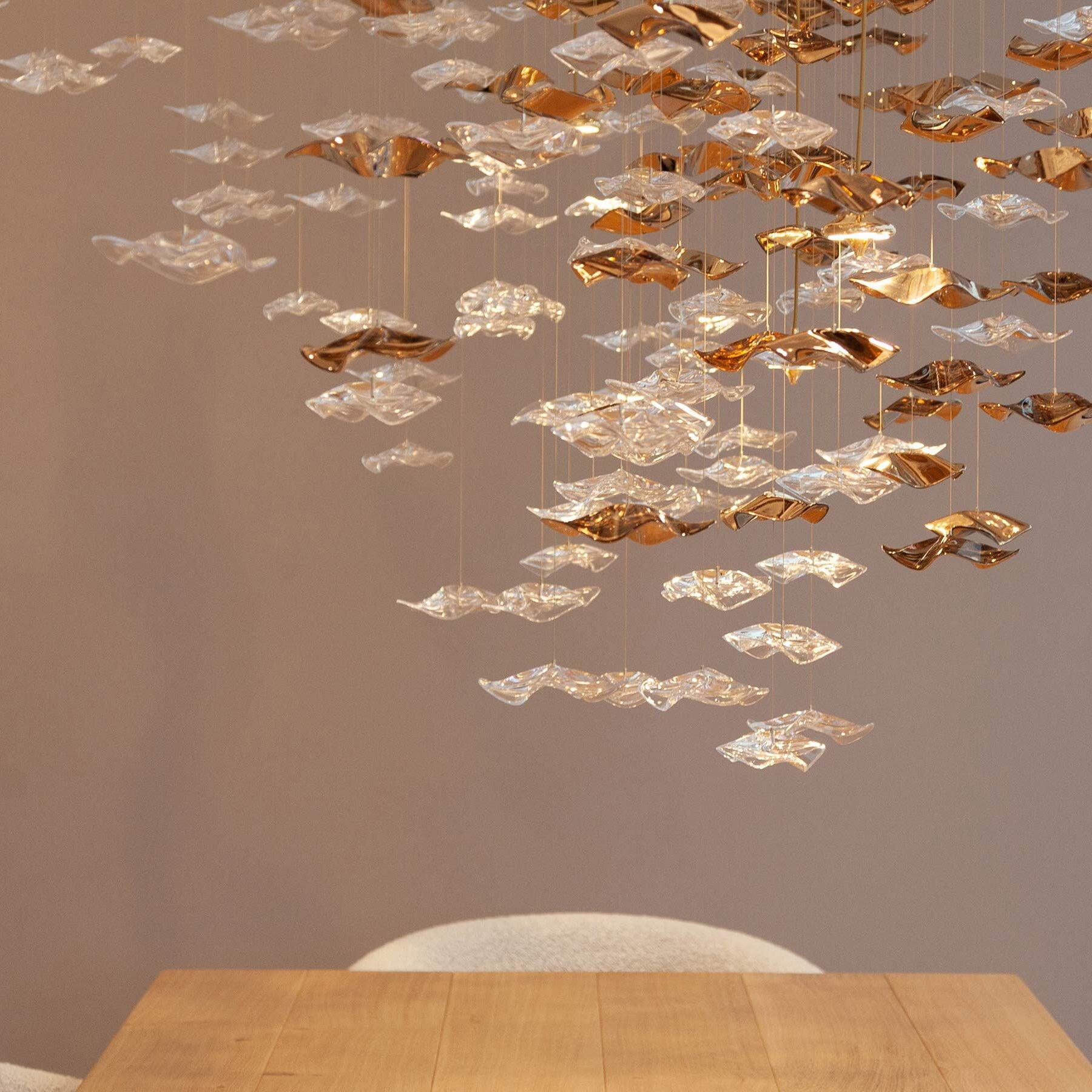 Nephele Crystal Leaf Chandelier