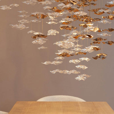 Nephele Crystal Leaf Chandelier