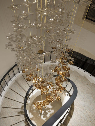 Nephele Crystal Leaf Chandelier