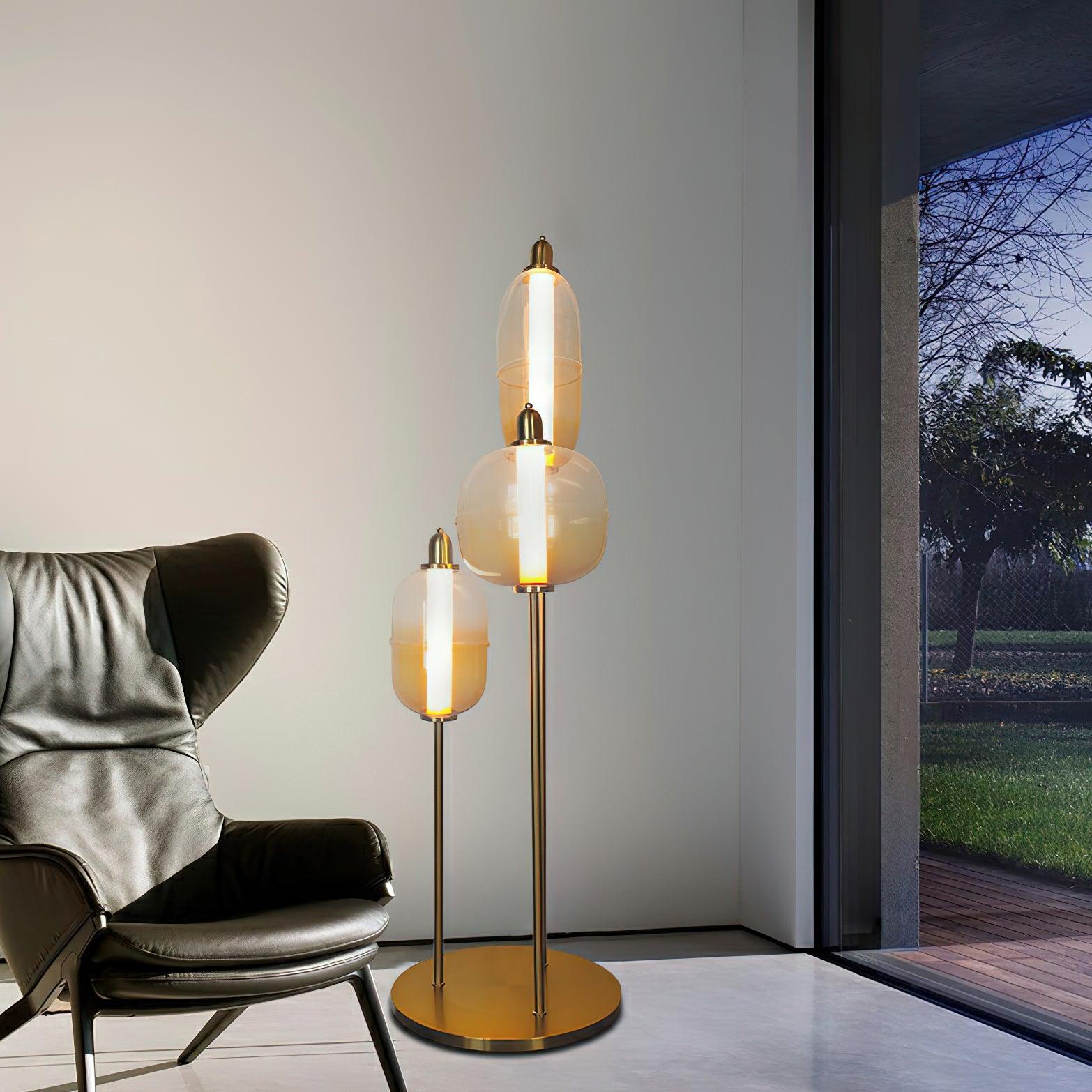 Fraser Modern Glass Floor Lamp - Neutral Decor