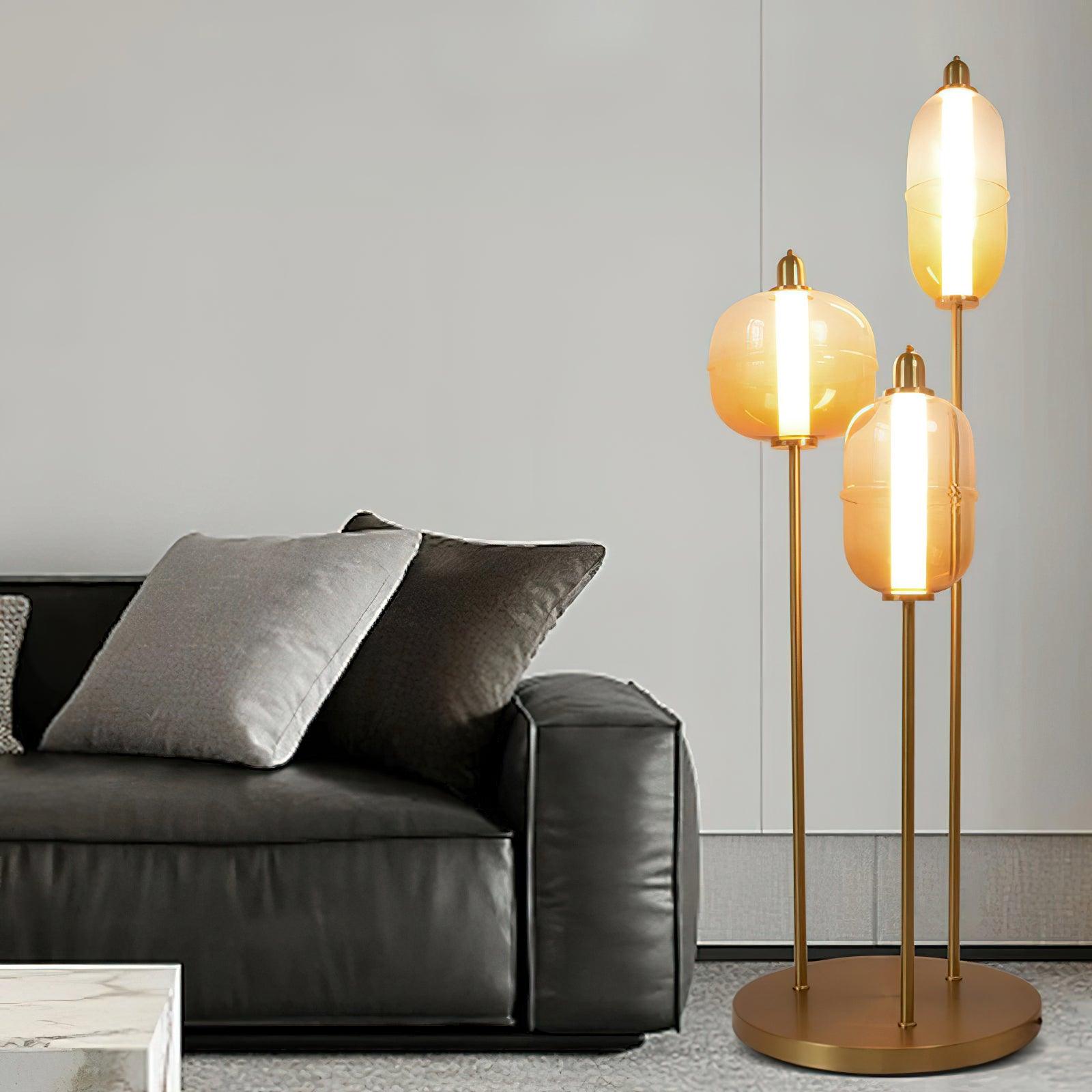 Fraser Modern Glass Floor Lamp - Neutral Decor