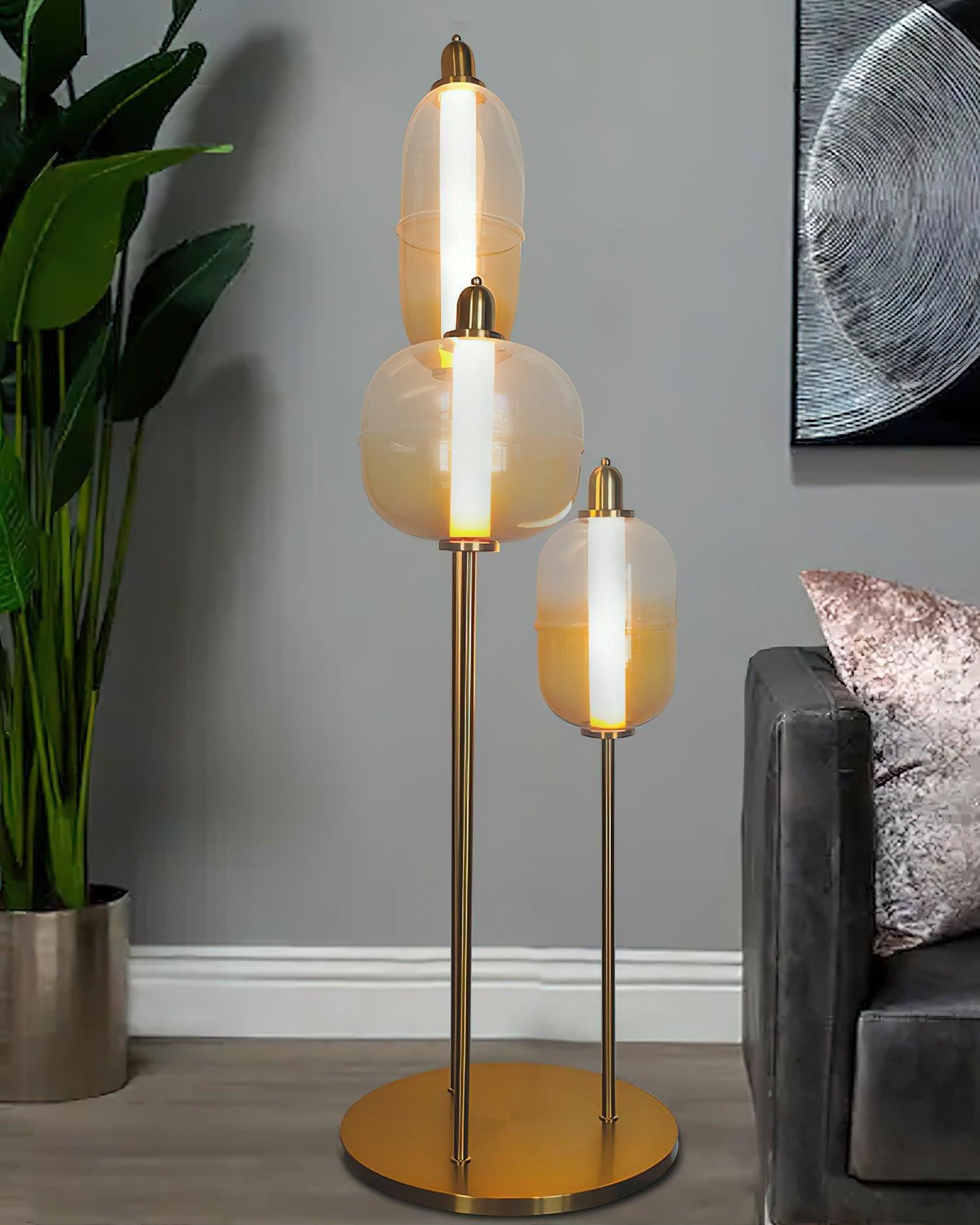 Fraser Modern Glass Floor Lamp - Neutral Decor