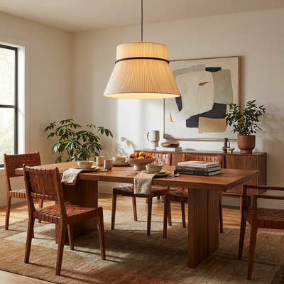 Kestford Pleated Fabric Pendant Lamp