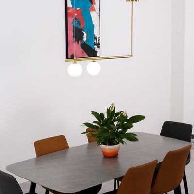 Estix Pendant Lamp Brass Linear Satellite Minimalist
