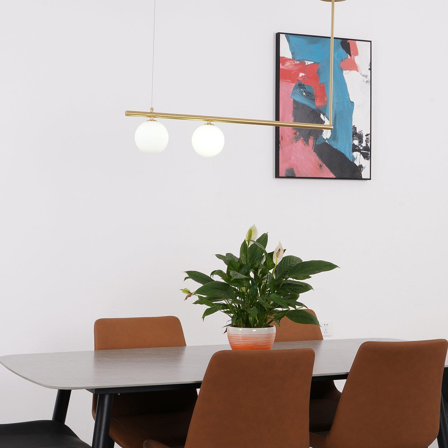 Estix Pendant Lamp Brass Linear Satellite Minimalist