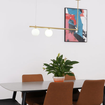Estix Pendant Lamp Brass Linear Satellite Minimalist
