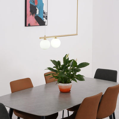 Estix Pendant Lamp Brass Linear Satellite Minimalist