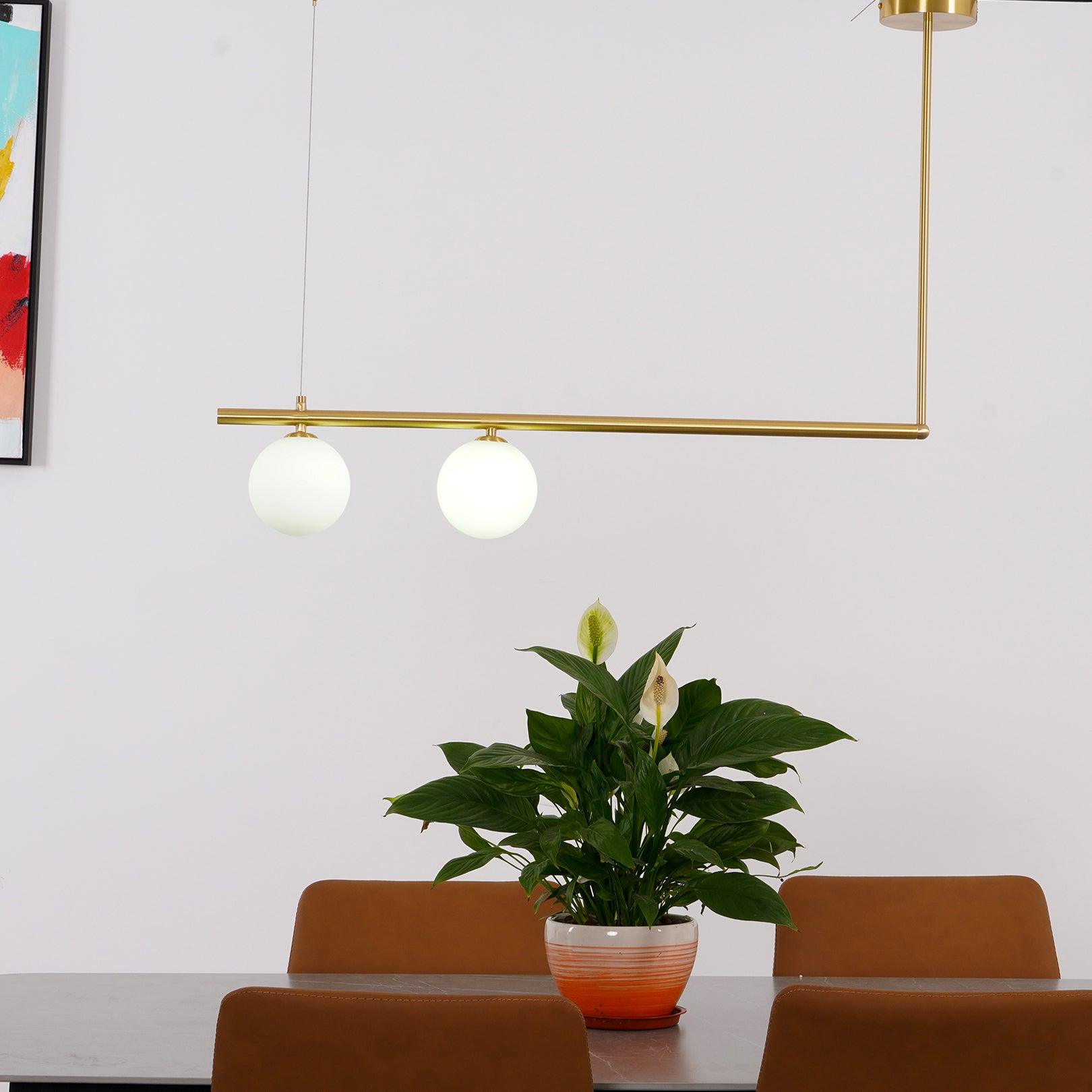 Estix Pendant Lamp Brass Linear Satellite Minimalist