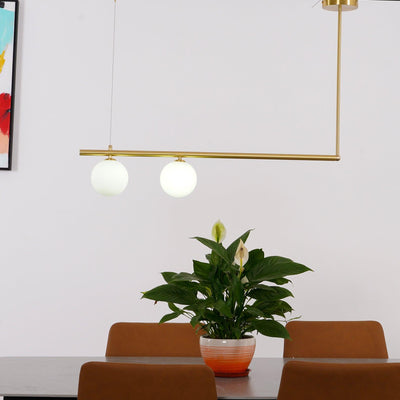 Estix Pendant Lamp Brass Linear Satellite Minimalist