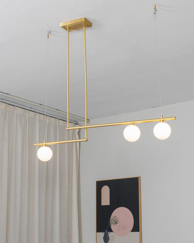 Estix Pendant Lamp Brass Linear Satellite Minimalist