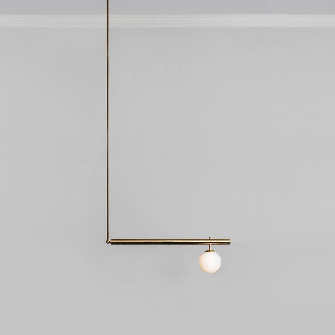 Estix Pendant Lamp Brass Linear Satellite Minimalist