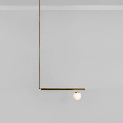 Estix Pendant Lamp Brass Linear Satellite Minimalist