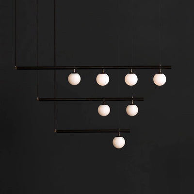 Estix Pendant Lamp Brass Linear Satellite Minimalist