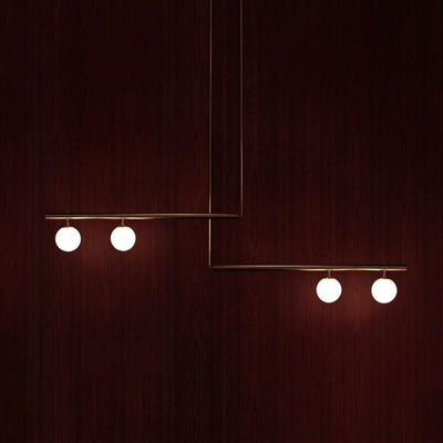 Estix Pendant Lamp Brass Linear Satellite Minimalist