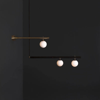 Estix Pendant Lamp Brass Linear Satellite Minimalist