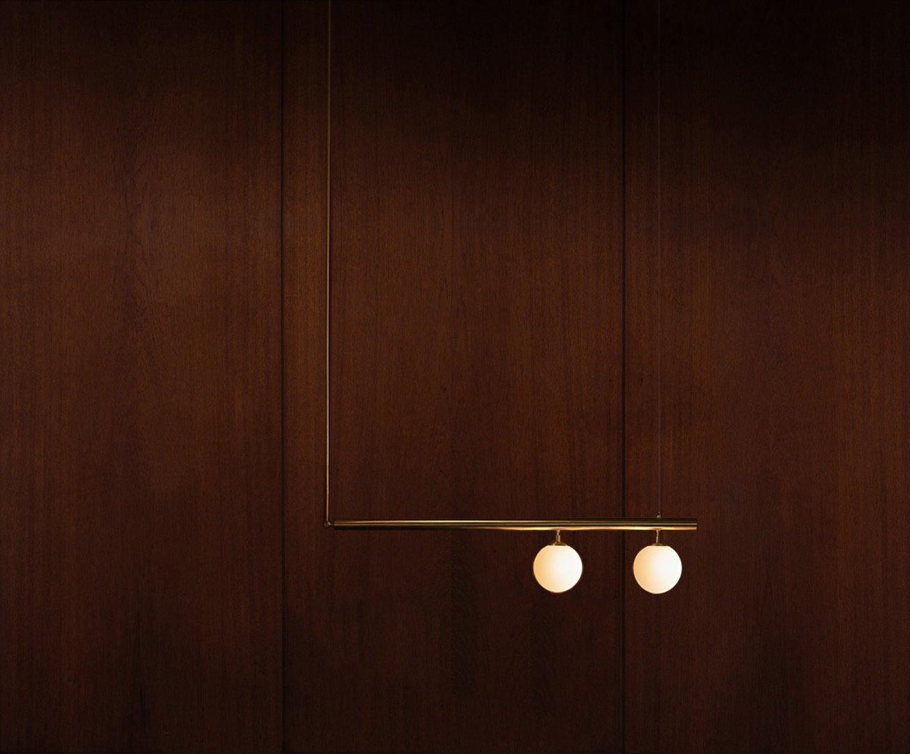 Estix Pendant Lamp Brass Linear Satellite Minimalist