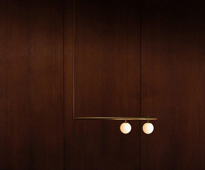 Estix Pendant Lamp Brass Linear Satellite Minimalist