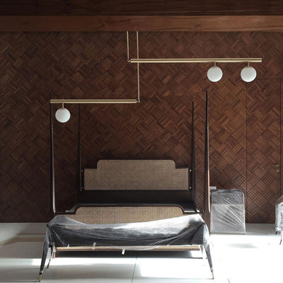 Estix Pendant Lamp Brass Linear Satellite Minimalist