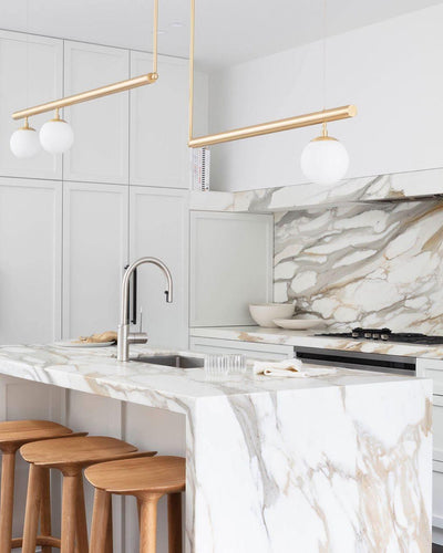 Estix Pendant Lamp Brass Linear Satellite Minimalist
